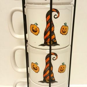 HALLOWEEN MUGS and STAND BRAND NEW